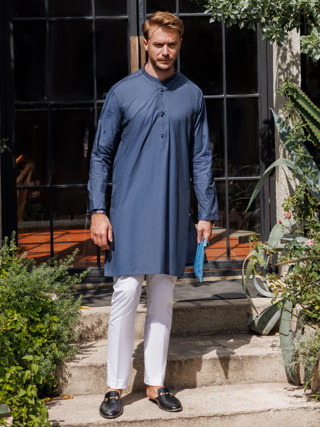 BLUISH GREY COTTON KURTA | AL-K-1137/AM-6105B