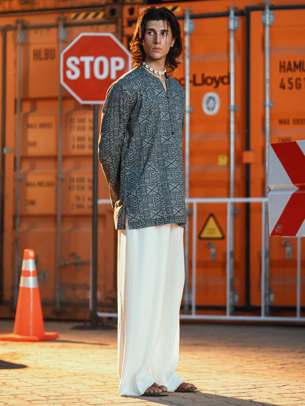 GREY COTTON KURTA | AL-K-1192/AM-6311D
