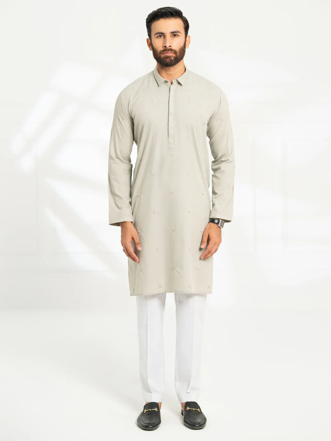 SAGE GREEN BLENDED KURTA | AL-K-1295B/AM-6306-B1