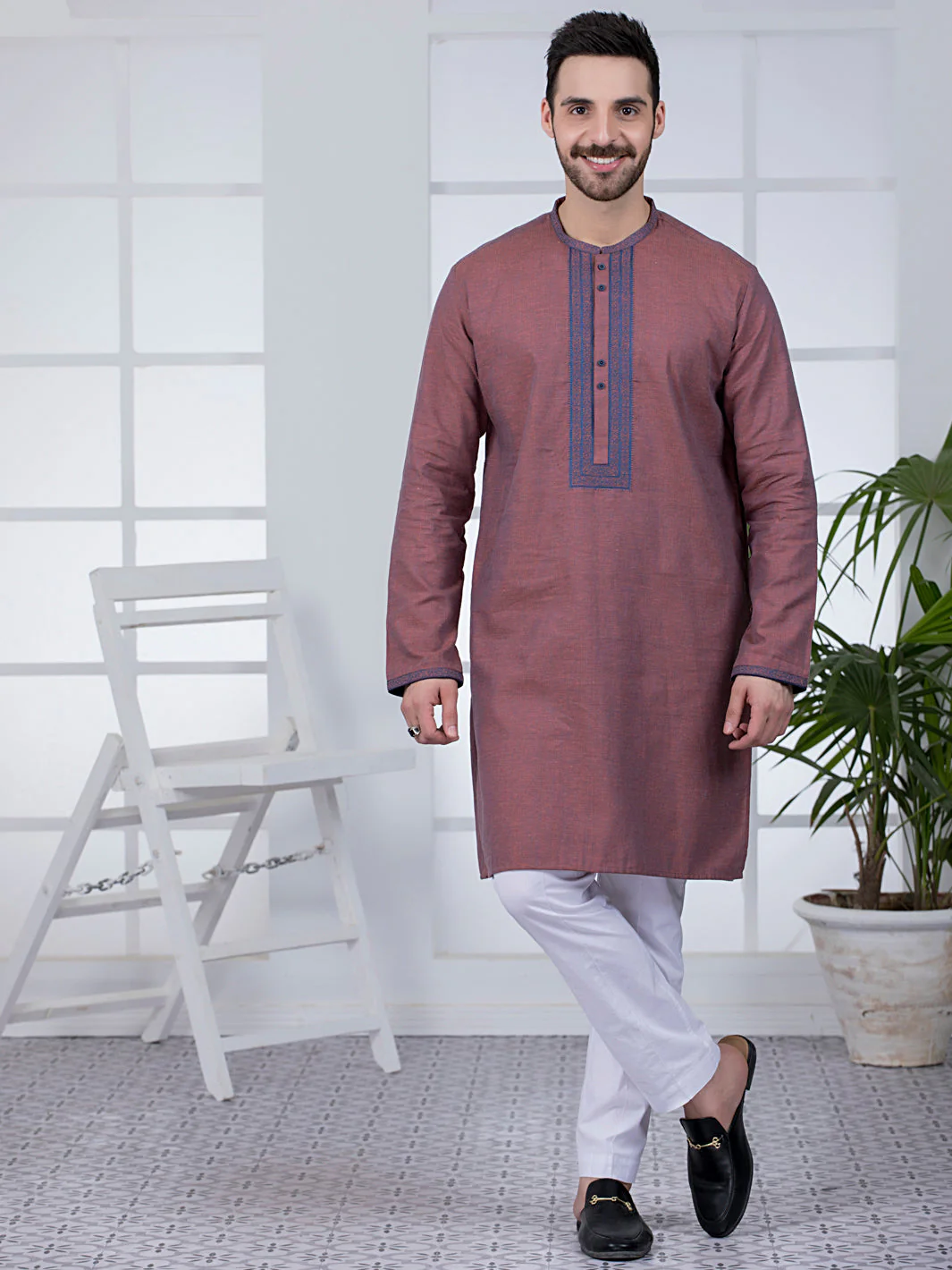 DARK PINK COTTON KURTA | AL-K-US-1012/JJ-4836D