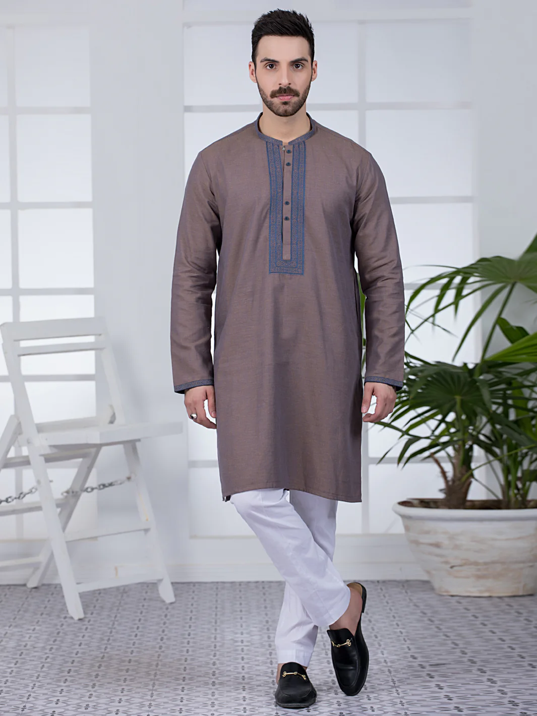 BROWN COTTON KURTA | AL-K-US-1013/JJ-4836E