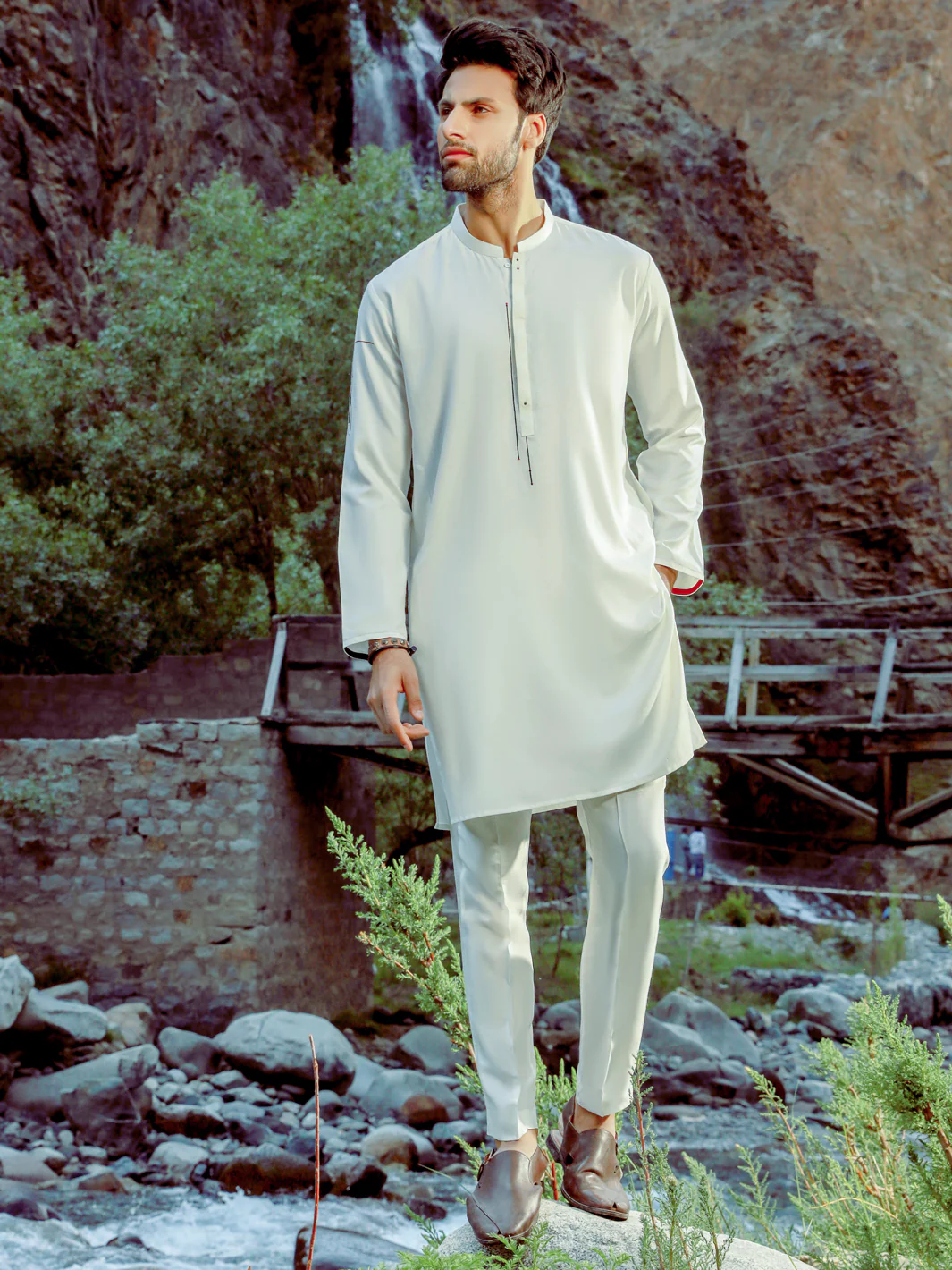 OFF WHITE VISCOSE KURTA | AL-K-US-1030/AM-5082A