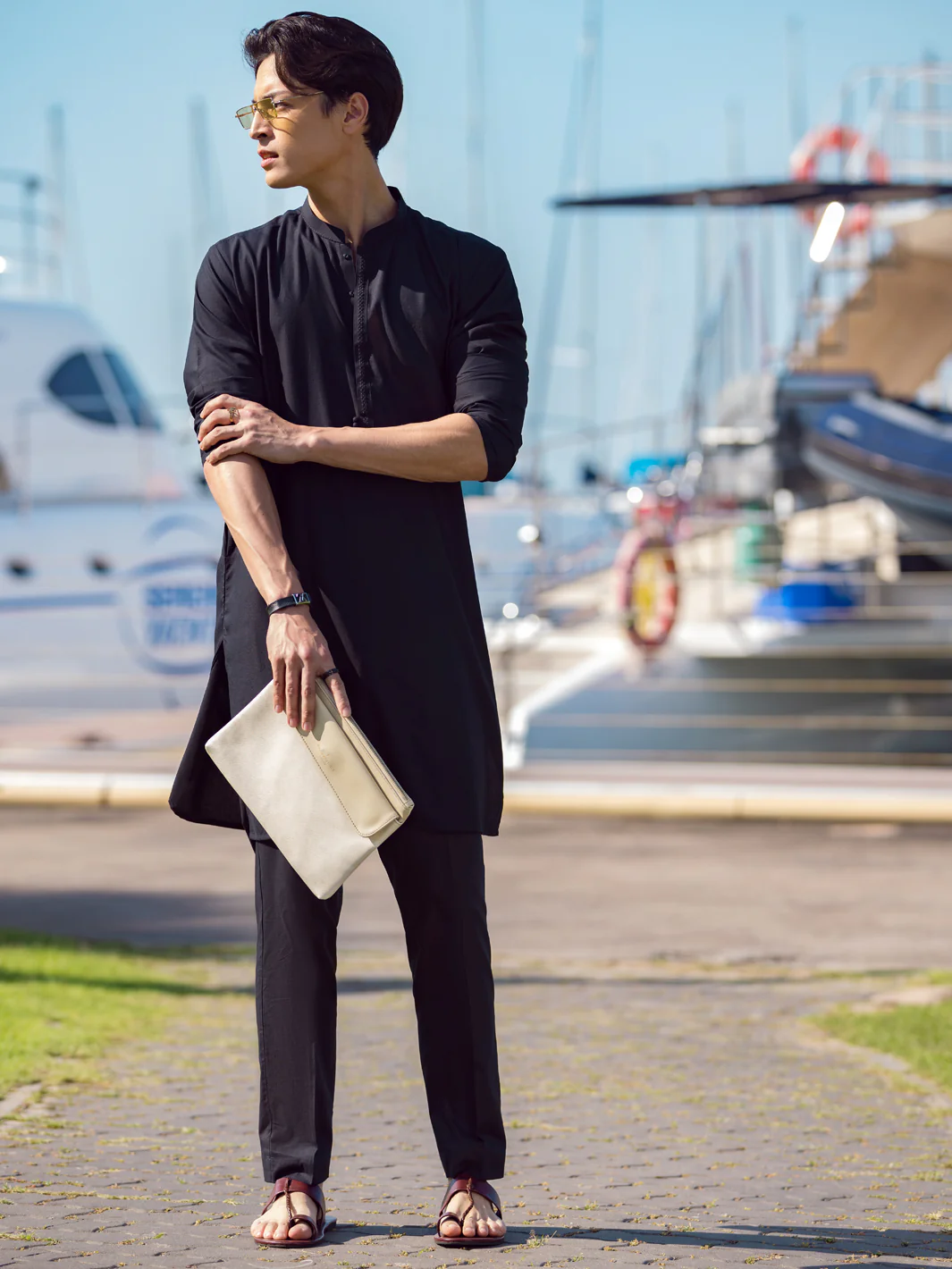 BLACK VISCOSE KURTA | AL-K-US-1068E/AM-6004E