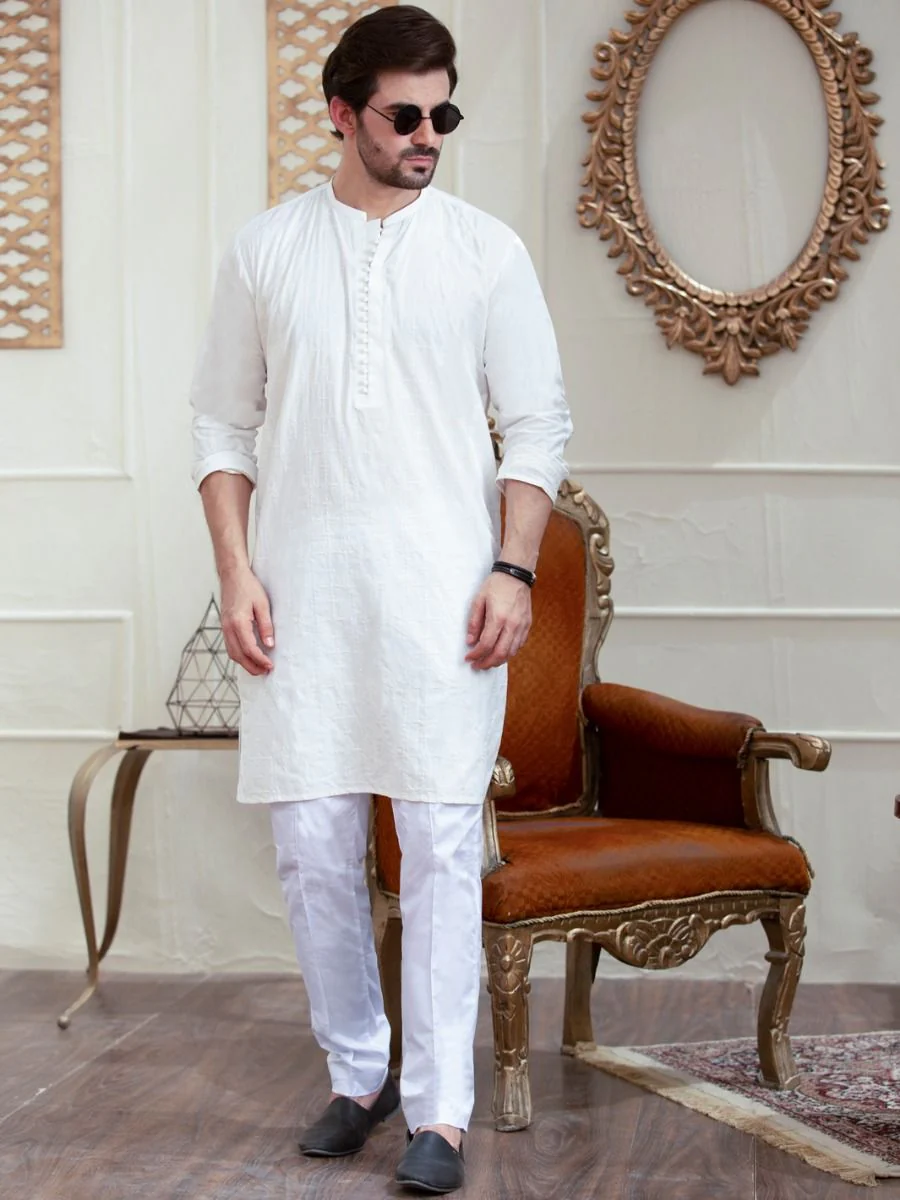 WHITE COTTON KURTA | AL-K-US-929A/AM-5026A
