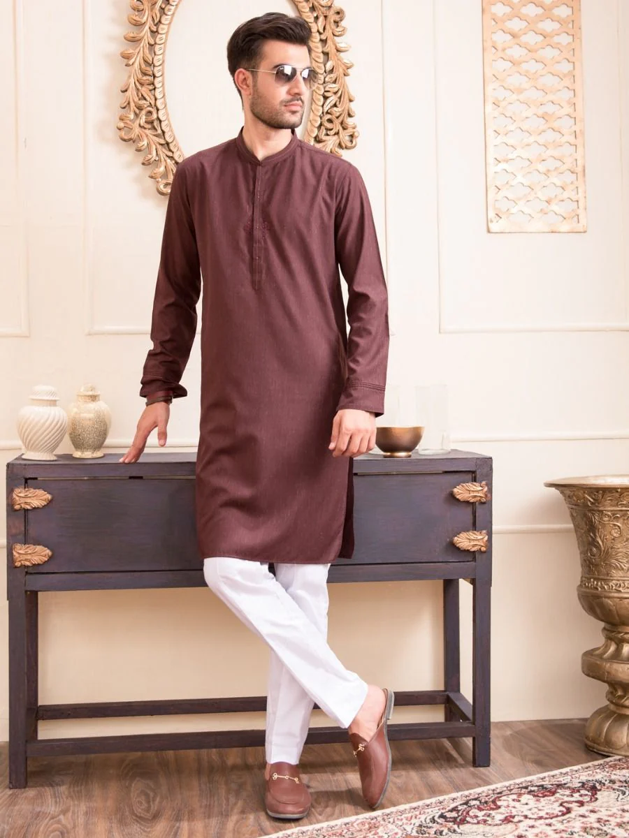 BLUISH RUST BLENDED KURTA | AL-K-US-932/AM-893B