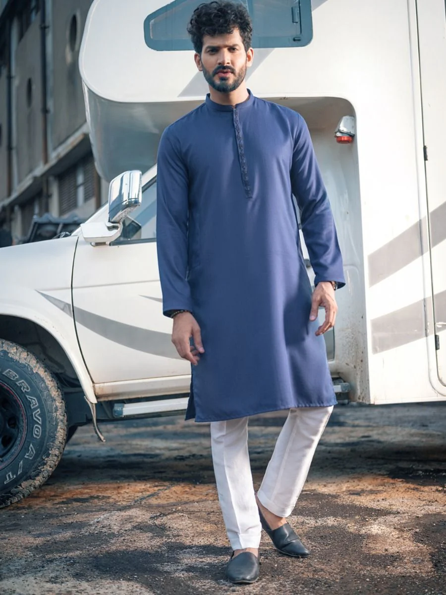 BLUE VISCOSE KURTA | AL-K-US-975/AM-5012E