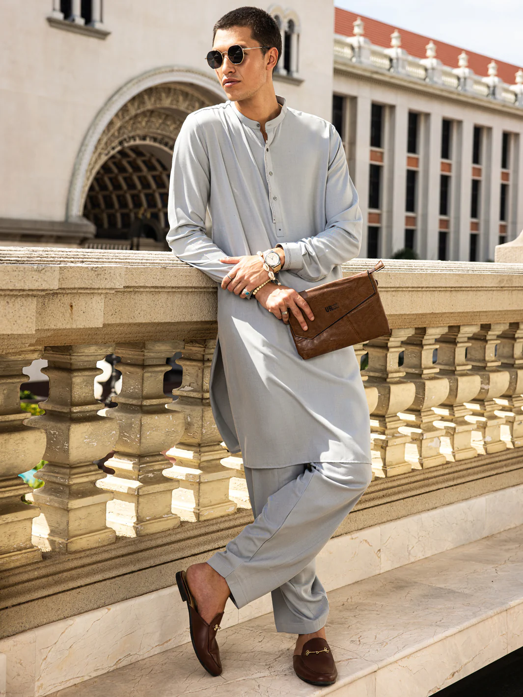 LIGHT GREY KAMEEZ SHALWAR | AL-KS-US-24-2999