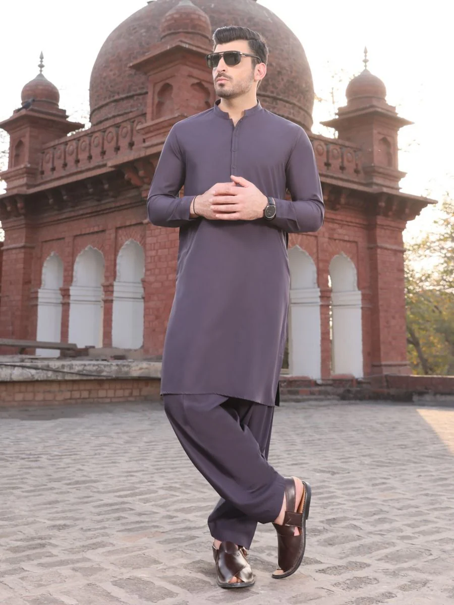 PURPLE VISCOSE KAMEEZ SHALWAR | AL-KS-US-2430/AM-690C