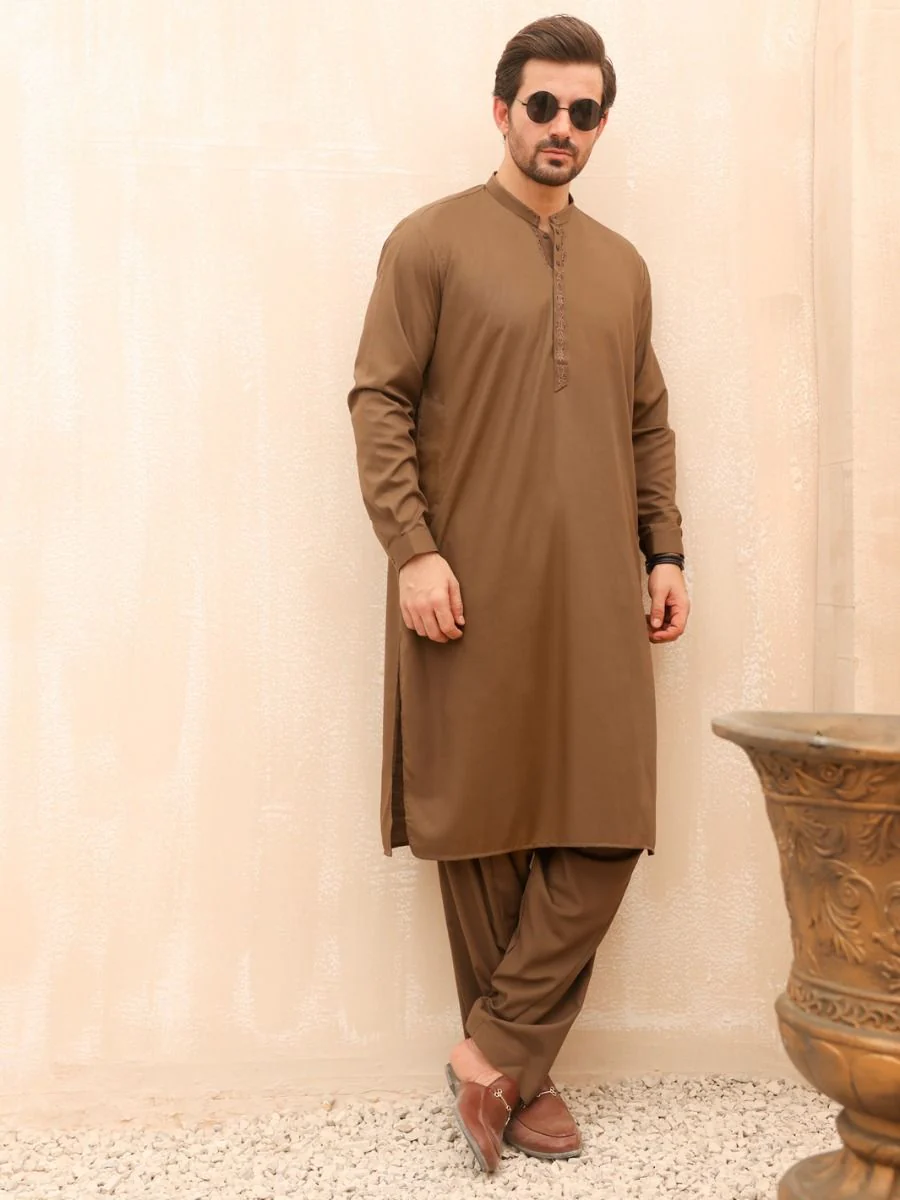 BROWN KAMEEZ SHALWAR | AL-KS-US-2592A V-2 2021
