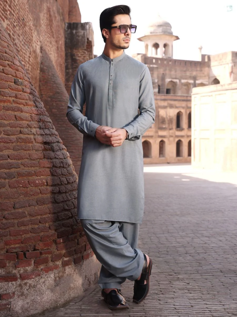 LIGHT BLUE BLENDED KAMEEZ SHALWAR | AL-KS-US-2600 V-2 2021