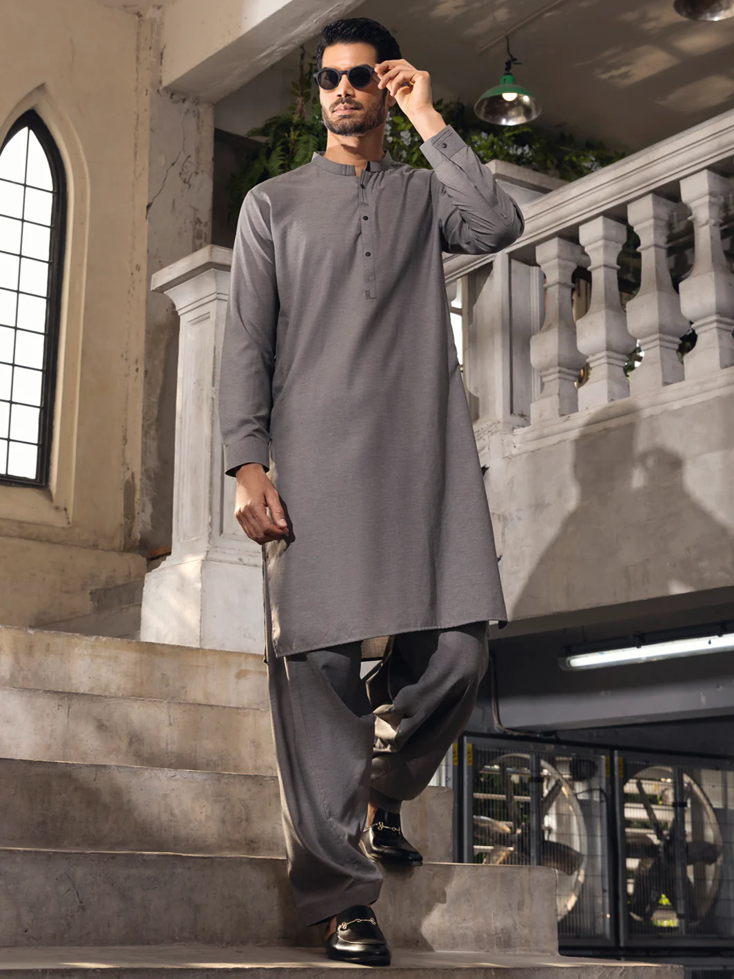 GREY VISCOSE KAMEEZ SHALWAR | AL-KS-US-2685/AM-5006C