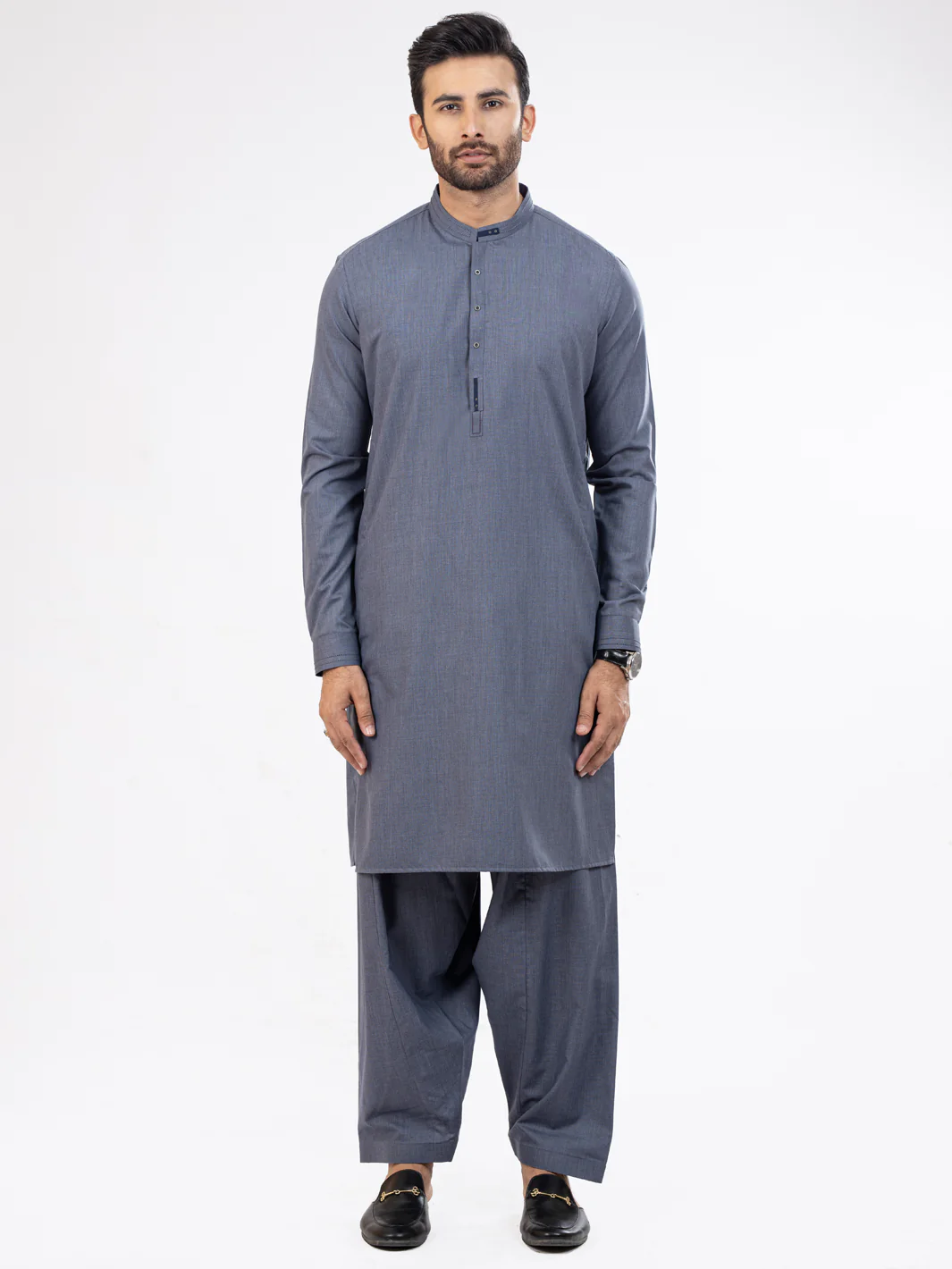 BLUISH GREY BLENDED KAMEEZ SHALWAR | AL-KS-US-2903/AM-8433B