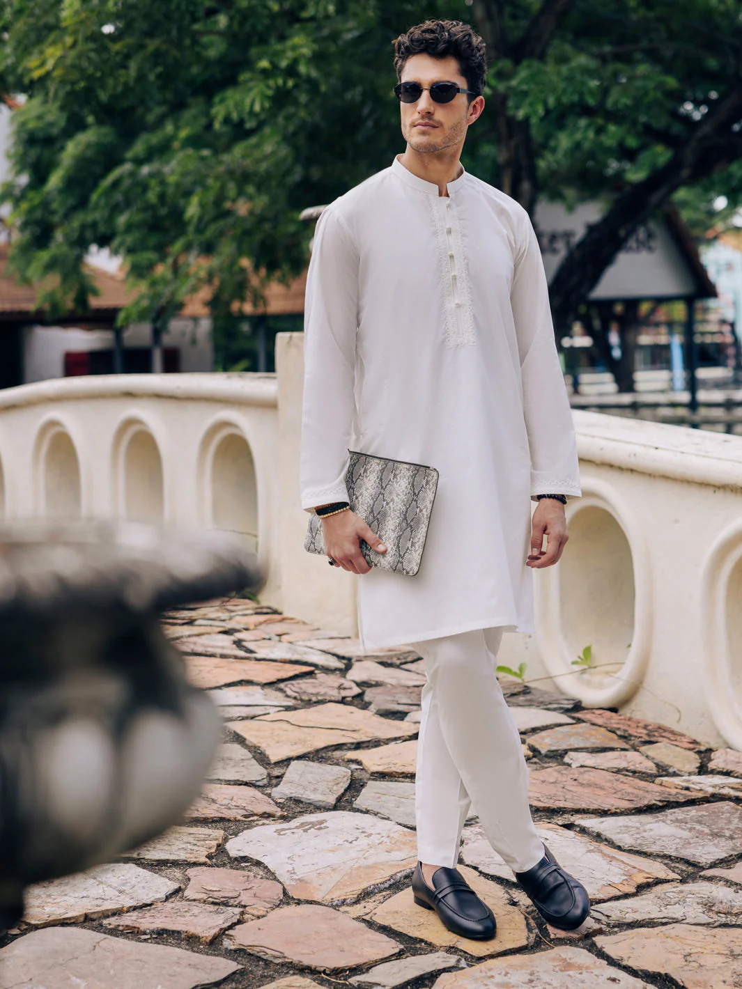 OFF WHITE COTTON KURTA TROUSERS | AL-KT-3058/AM-6219A