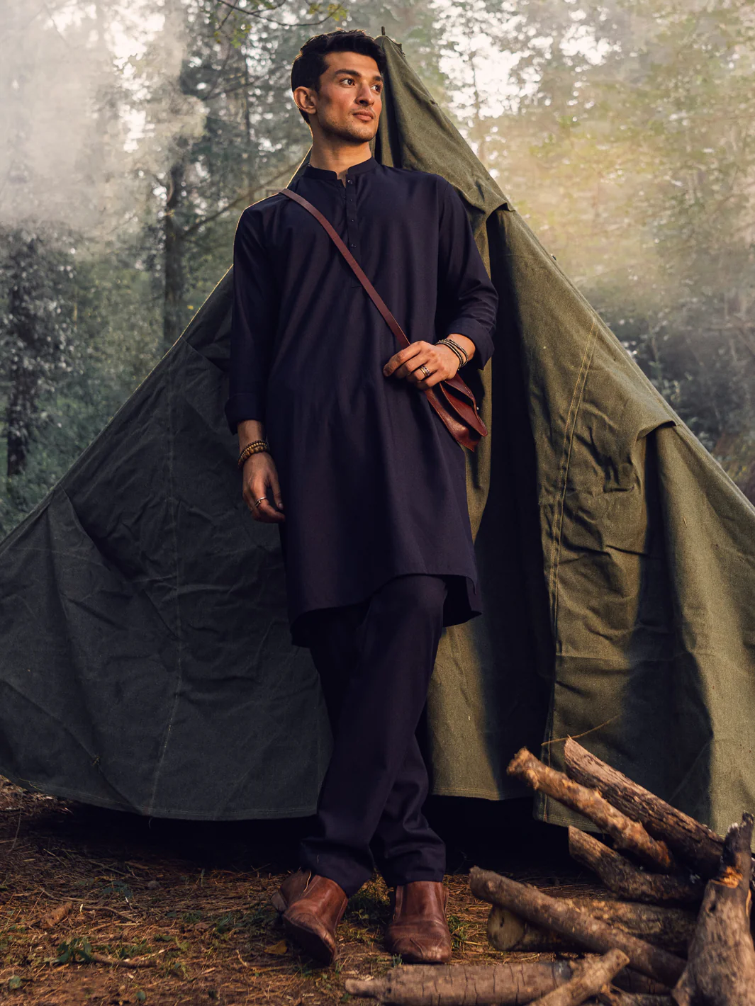 DARK BLUE BLENDED KURTA TROUSERS | AL-KT-US-2962/AM-6147C