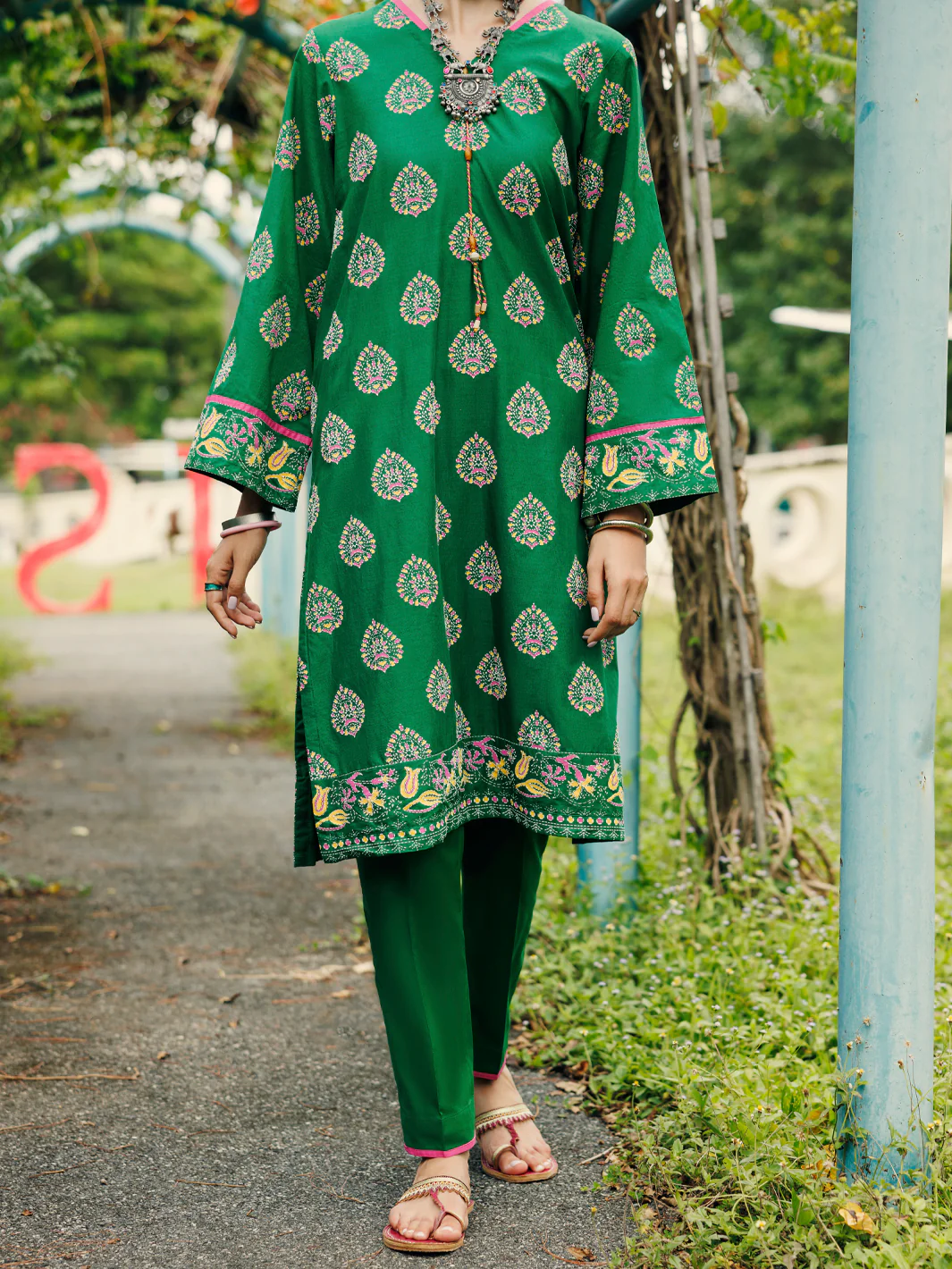 GREEN LAWN KURTI | AL-LK-1039/FB-1039A