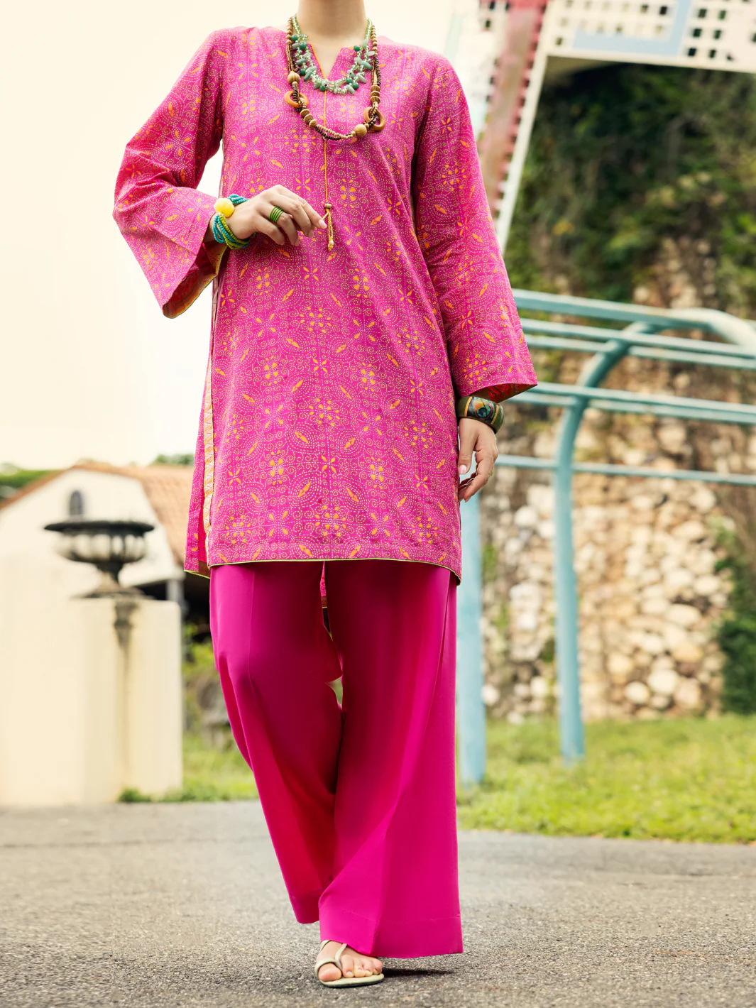 PINK LAWN KURTI | AL-LK-1040/FB-1040A