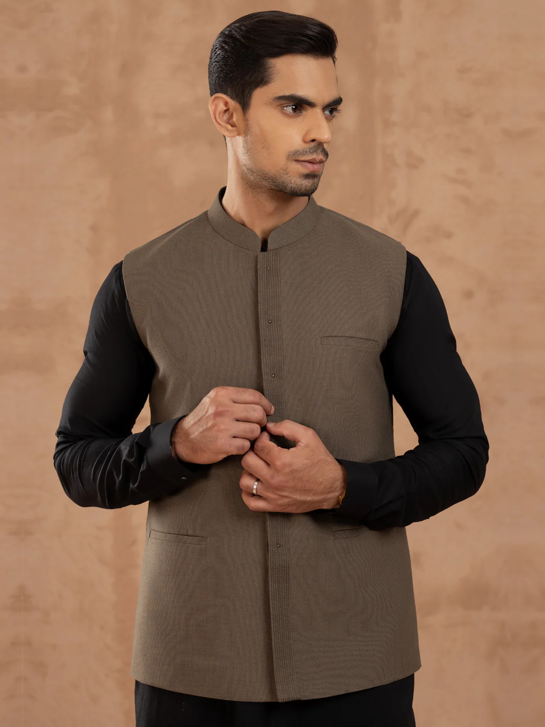 OLIVE WAISTCOAT | AL-WC-548A/AM-6222A