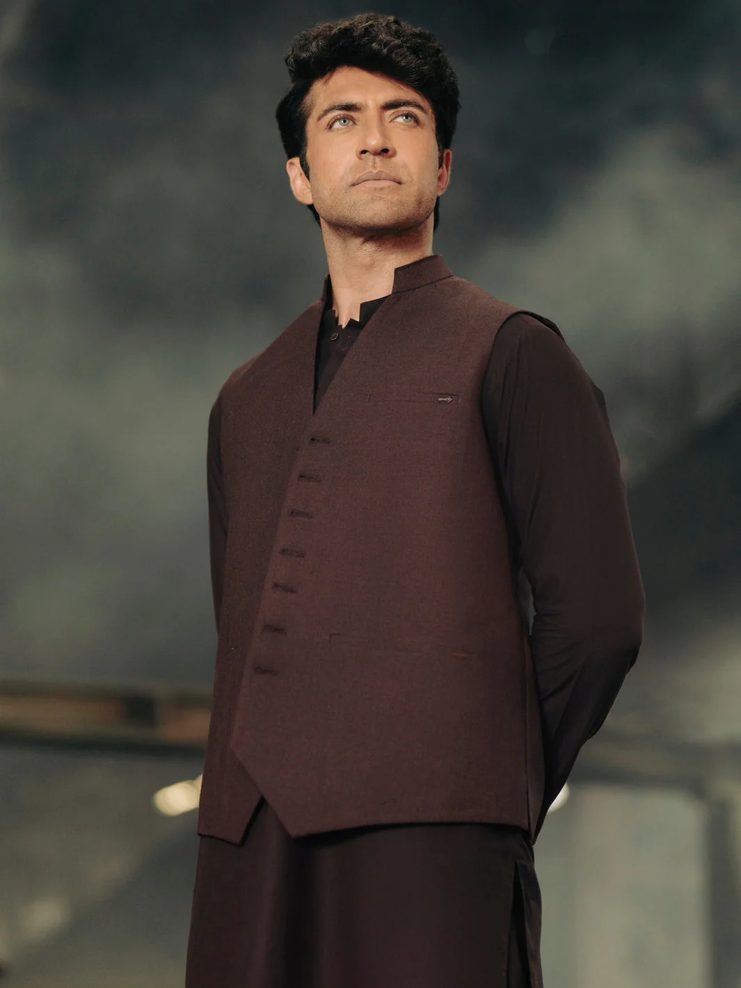MAROON VISCOSE WAISTCOAT | AL-WC-561/AM-6256C