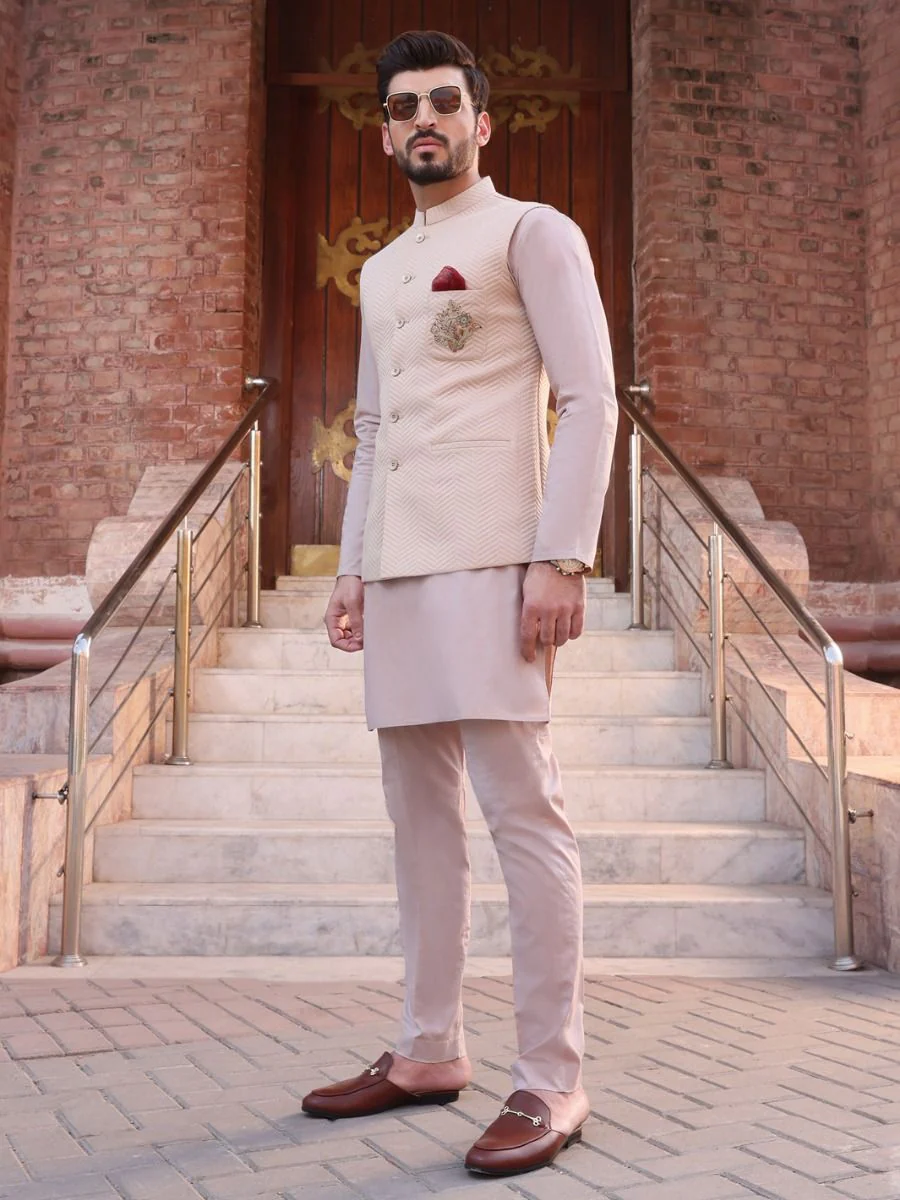 BEIGE COTTON WAISTCOAT | AL-WC-US-344 V-1 2021