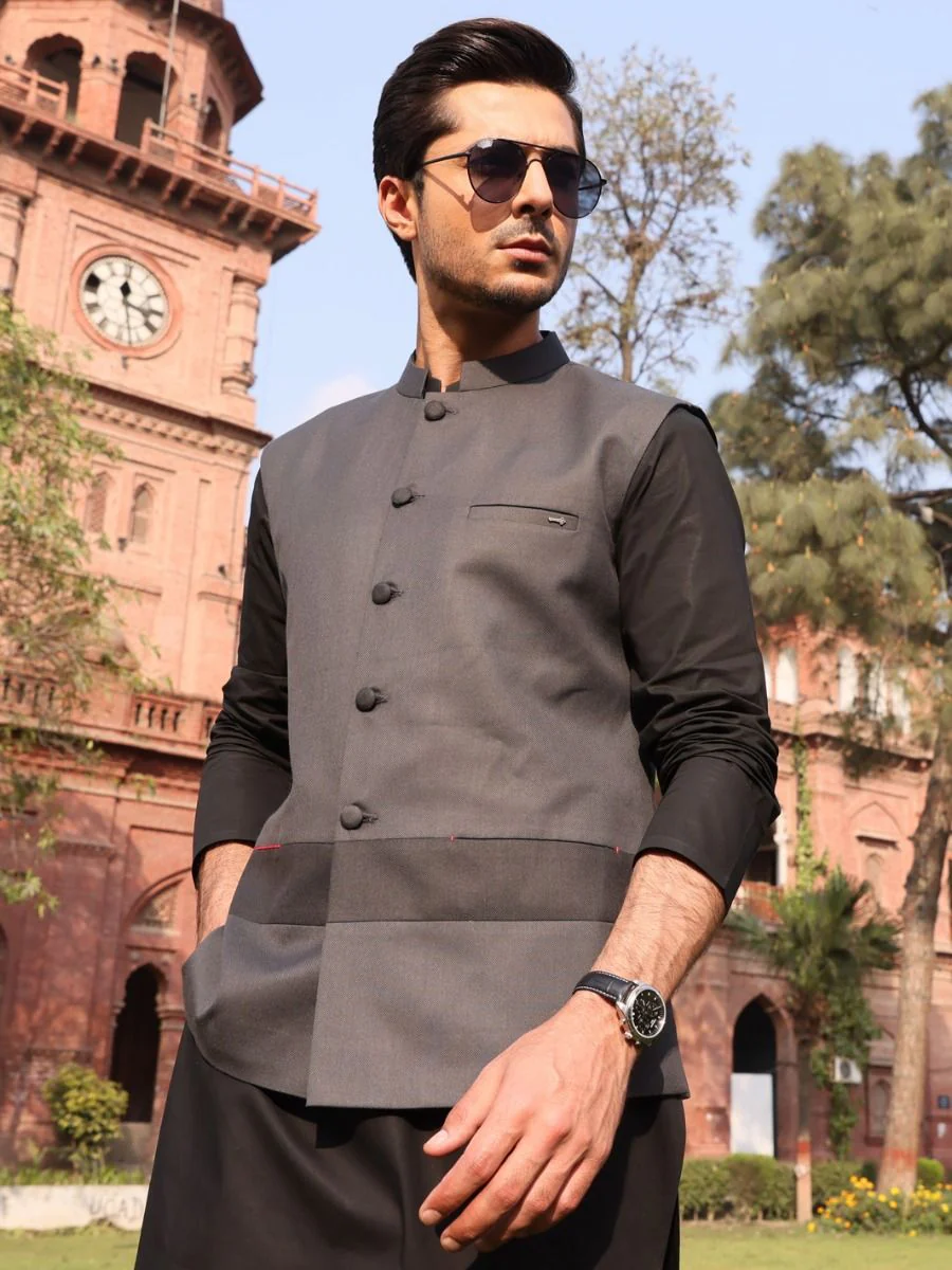 GREY VISCOSE WAISTCOAT | AL-WC-US-361 V-2 2021