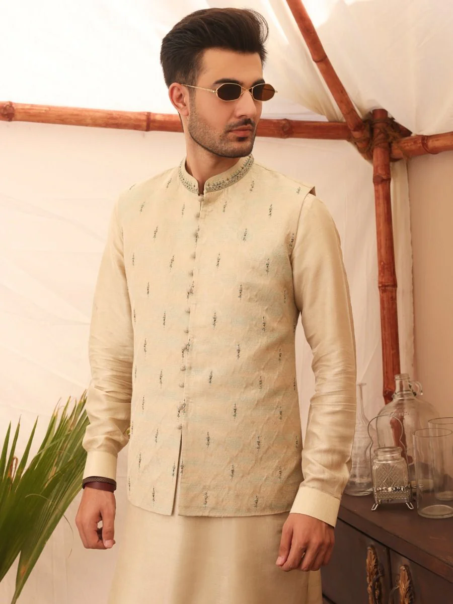 CREAM COTTON WAISTCOAT | AL-WC-US-374/AM-965B
