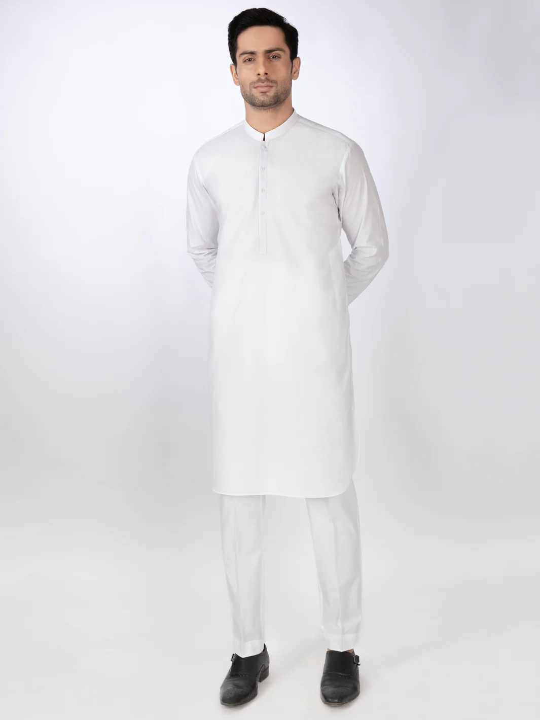 WHITE COTTON KURTA TROUSERS | ALBQ-KT-002-R4/AM-6220A