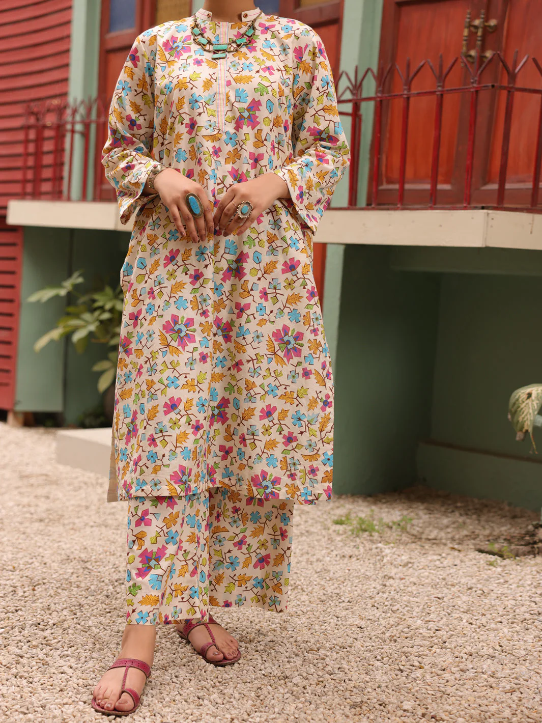 AQUA 2PC UNSTITCHED | ALP-2PS-US-1683 FB-1683A