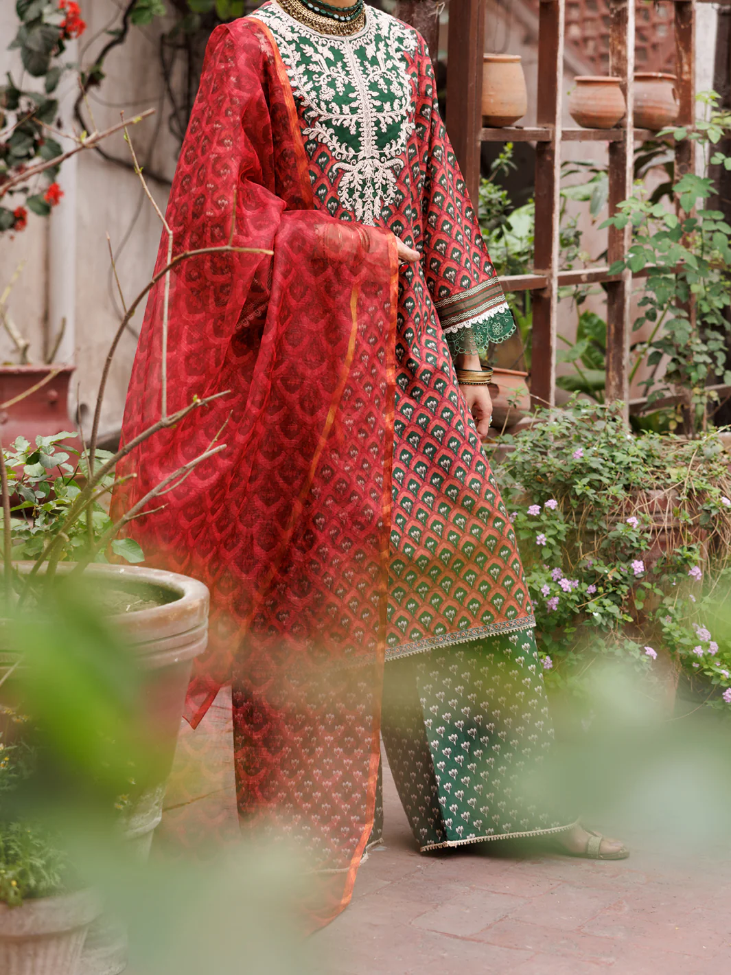 MAROON LAWN 3PC UNSTITCHED | ALP-3PS-1877 FB-1877A