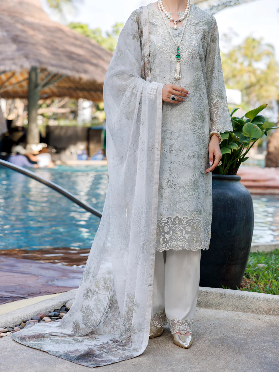 BEIGE LAWN 3PC STITCHED | ALP-3PS-1990/S FB-1990A