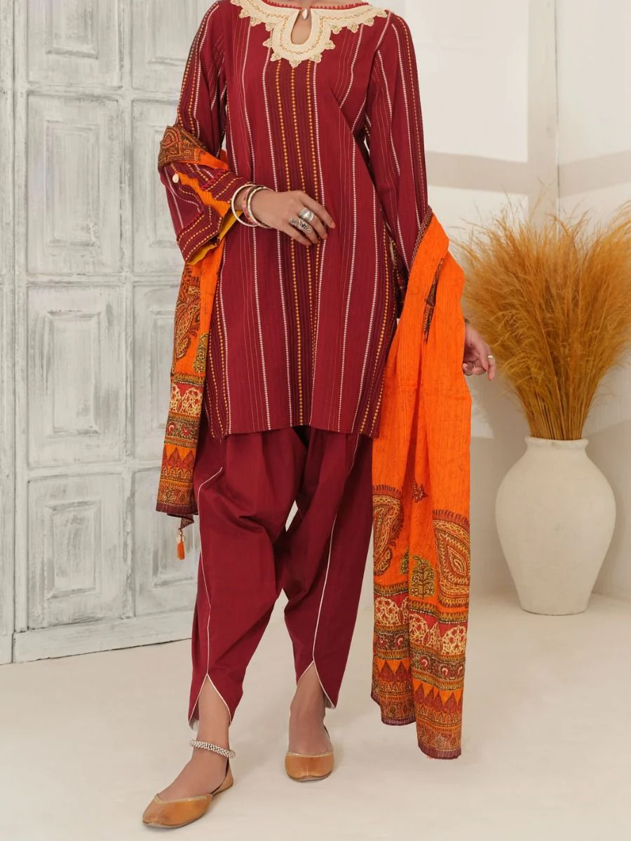 MEHNDI GREEN JACQUARD 3PC UNSTITCHED | ALP-3PS-US-1052 V-2 2021