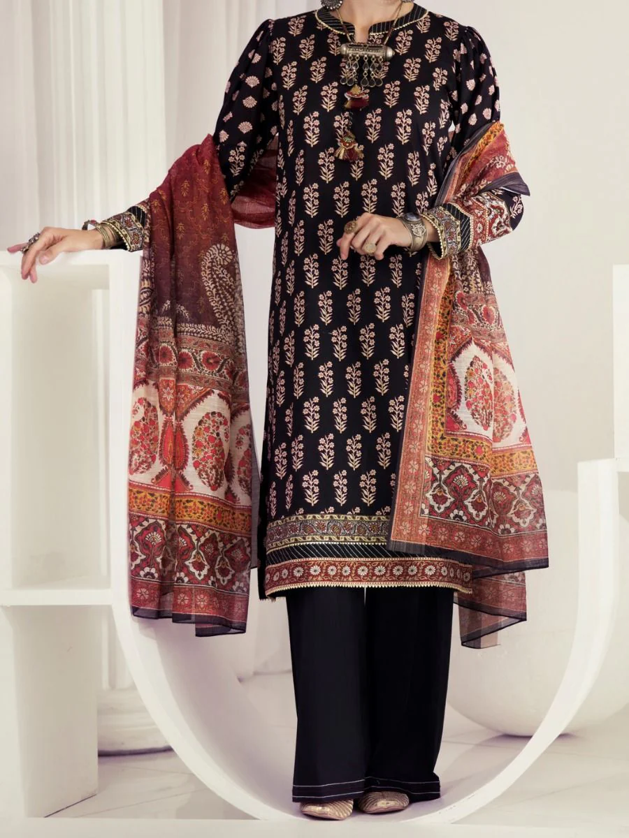BLACK LAWN 3PC UNSTITCHED | ALP-3PS-US-1243 FB-1243A