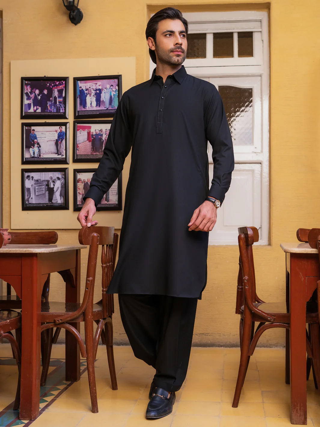 BLACK BLENDED KAMEEZ SHALWAR | ALWA-KS-523/AM-6288C