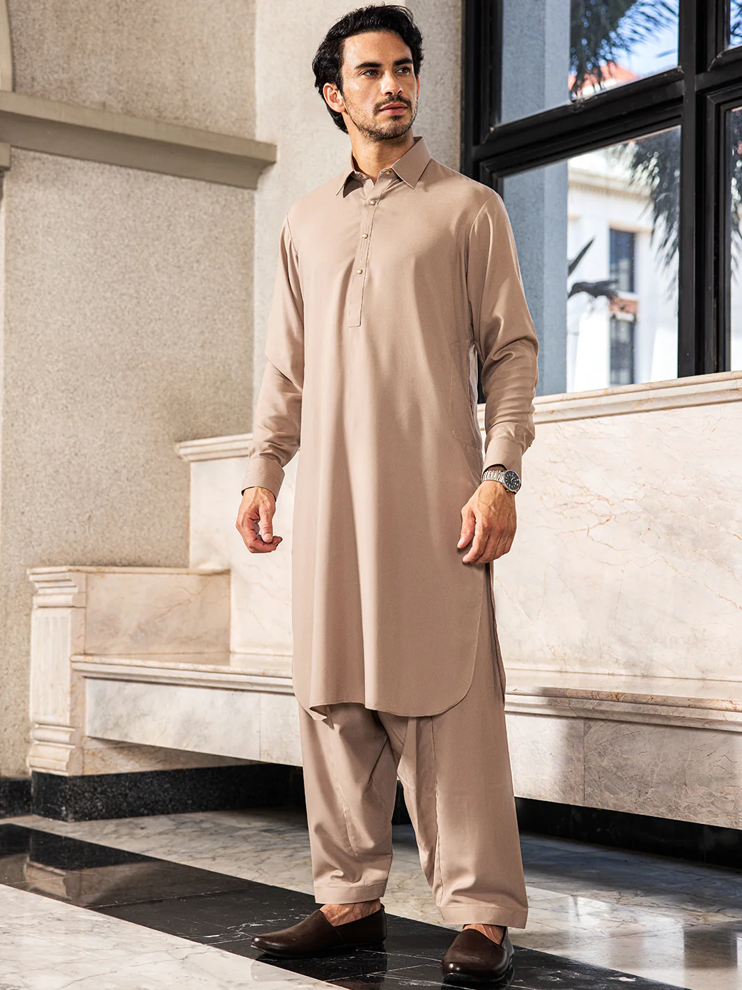 SAND BROWN KAMEEZ SHALWAR | ALWA-KS-US-24-416