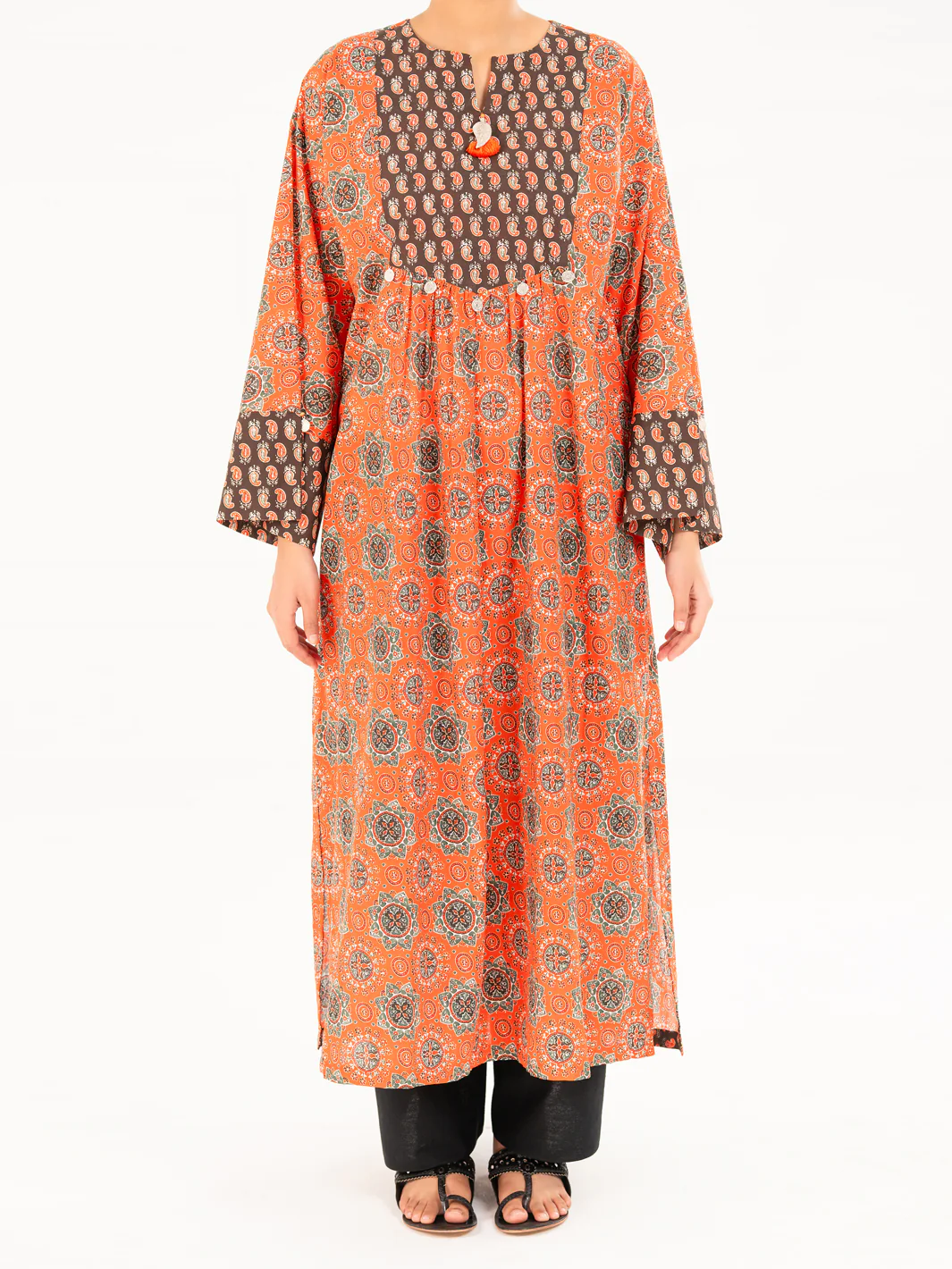 ORANGE LAWN KURTI | AWP-LK-911/LK-1067A