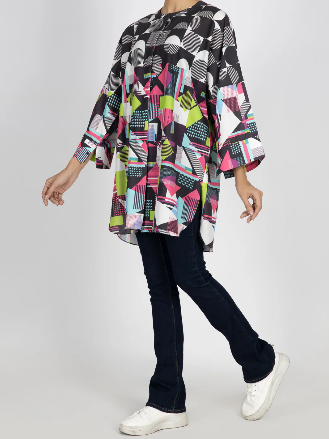 MULTICOLOR CAMBRIC KURTI | AWP-LK-US-474/FB-474A