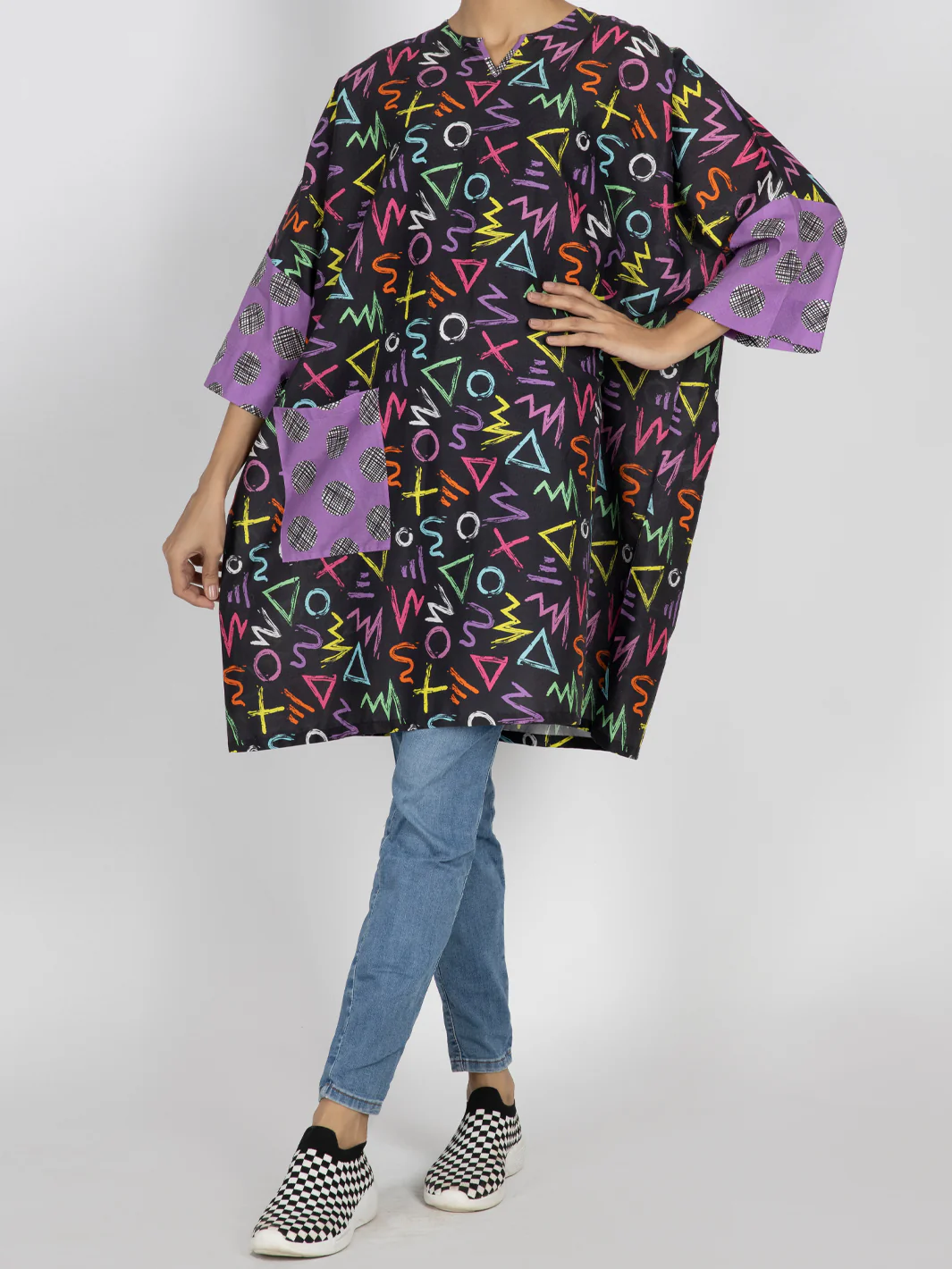 MULTICOLOR CAMBRIC KURTI | AWP-LK-US-475/FB-475A