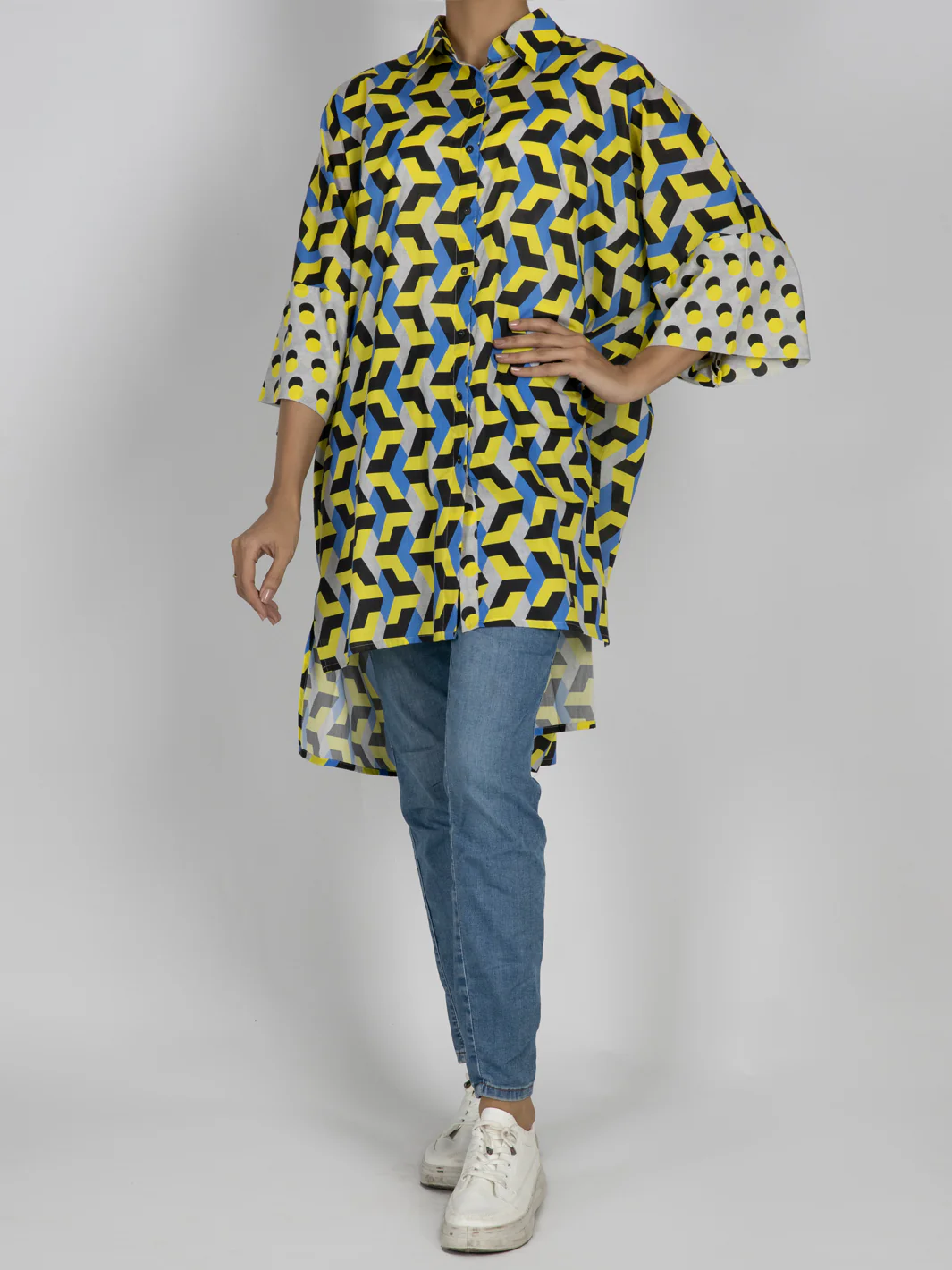 MULTICOLOR CAMBRIC KURTI | AWP-LK-US-476/FB-476A