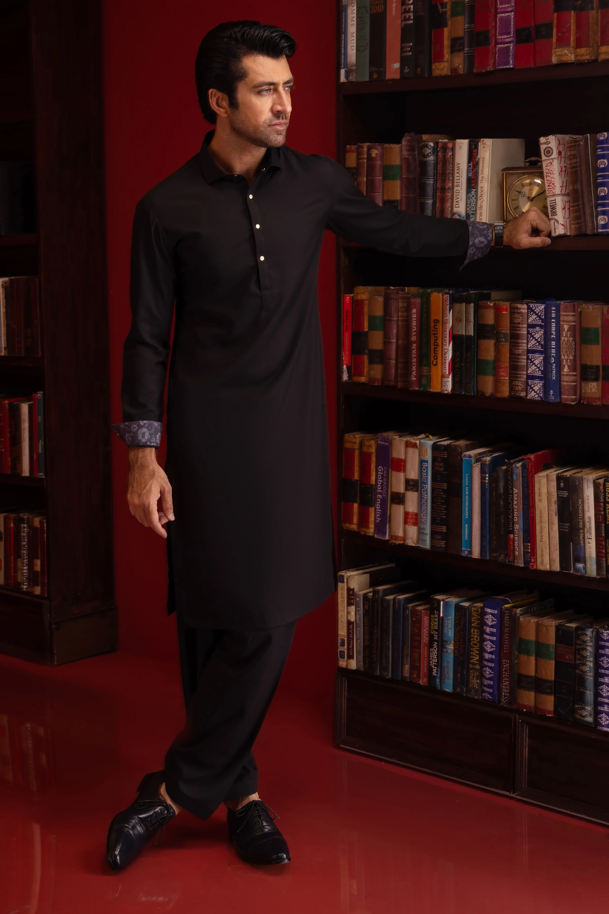 BLACK KAMEEZ SHALWAR | CCMKS-S-US-39399-4/4 - ALBANIA