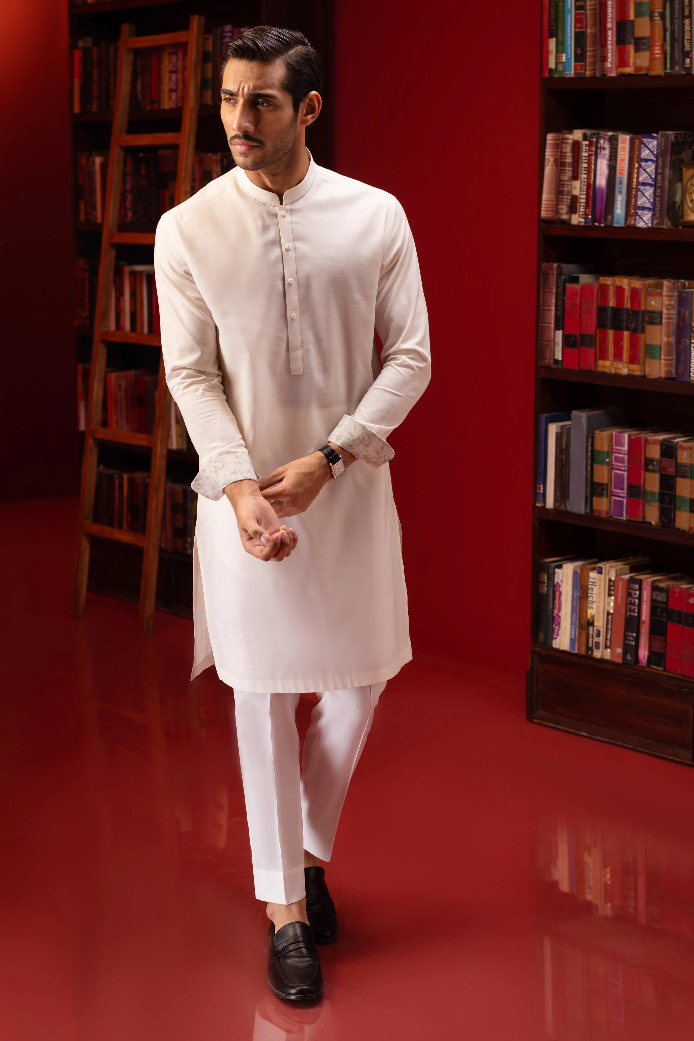 BEIGE COTTON KURTA TROUSERS | CCMKT-S-39401-2/4-AUSTRIA