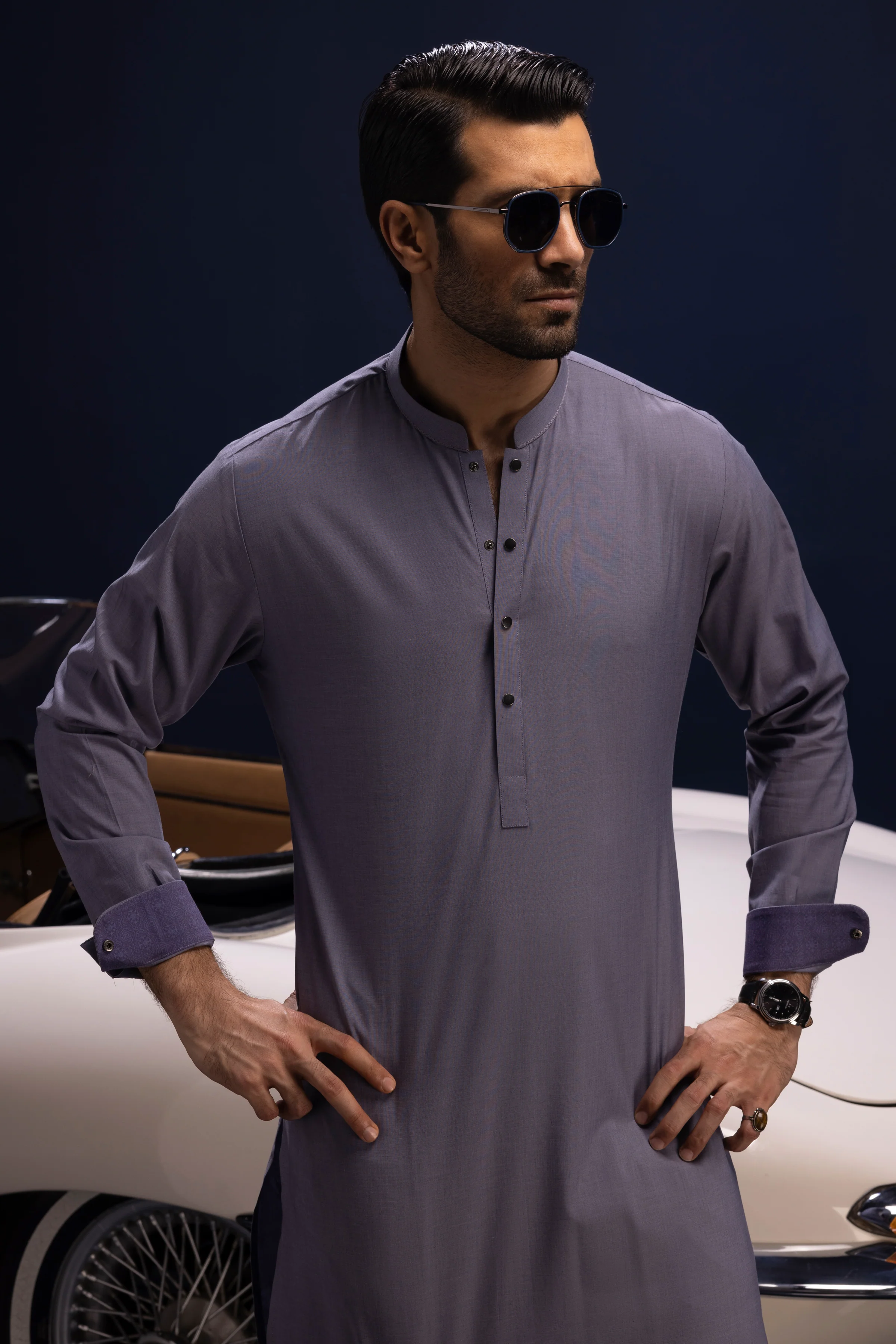INDIGO COTTON KURTA TROUSERS | CCMKT-S-US-39391-2/3 -FIJI - Image 2