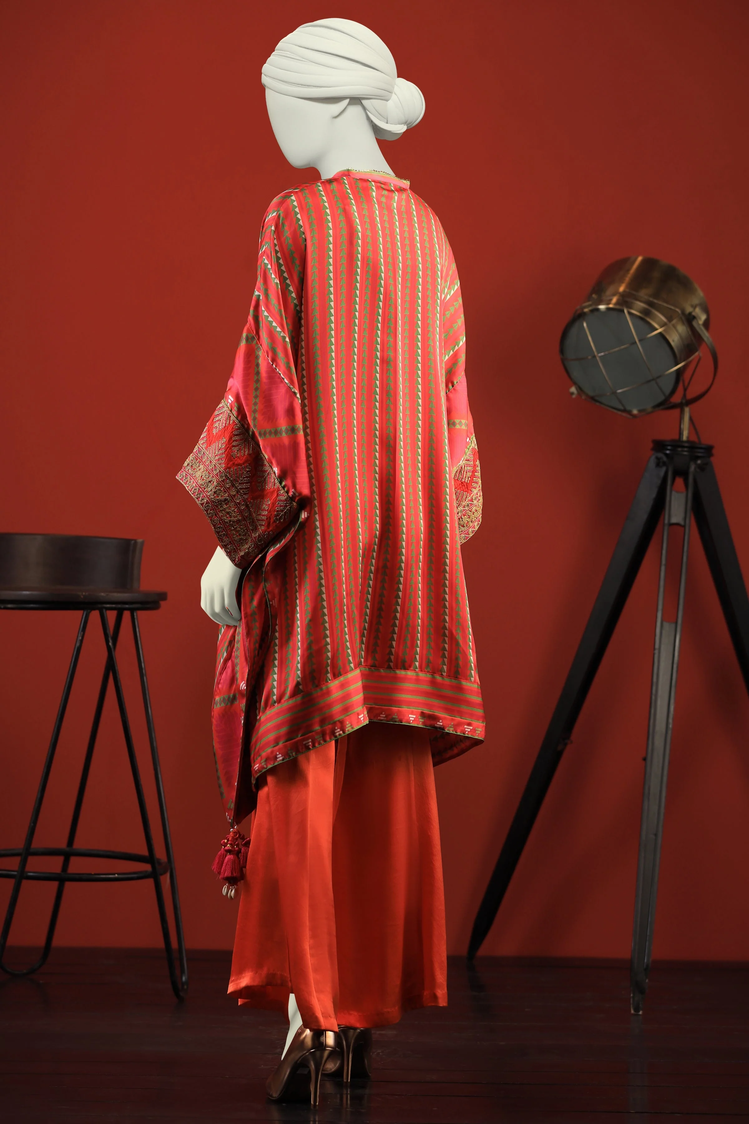 RED SILK KURTI | CCW-1PS-S-US-22-225 FLAMINGO - Image 5