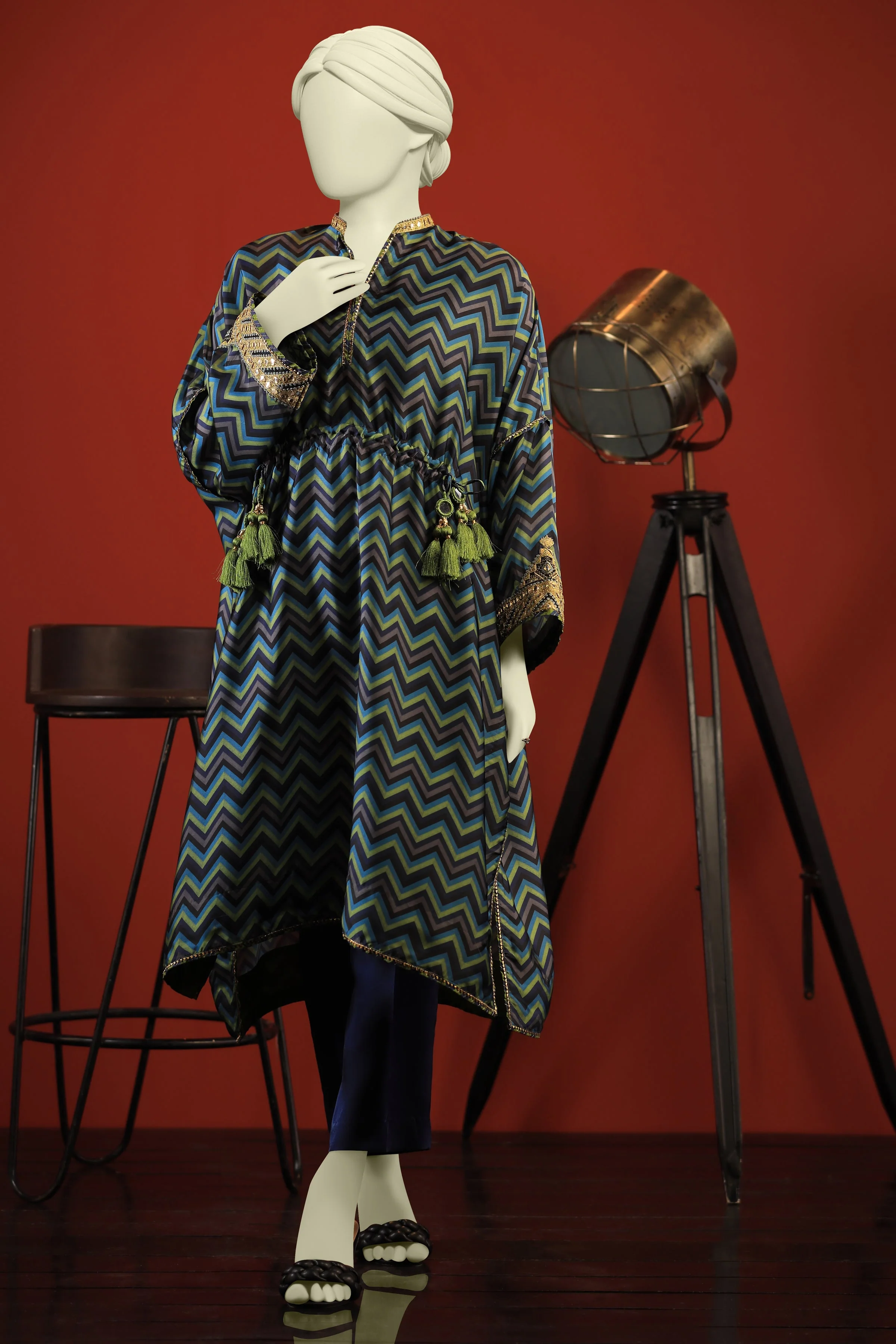 BLUE SILK KURTI | CCW-1PS-S-US-22-227 PEACOCK
