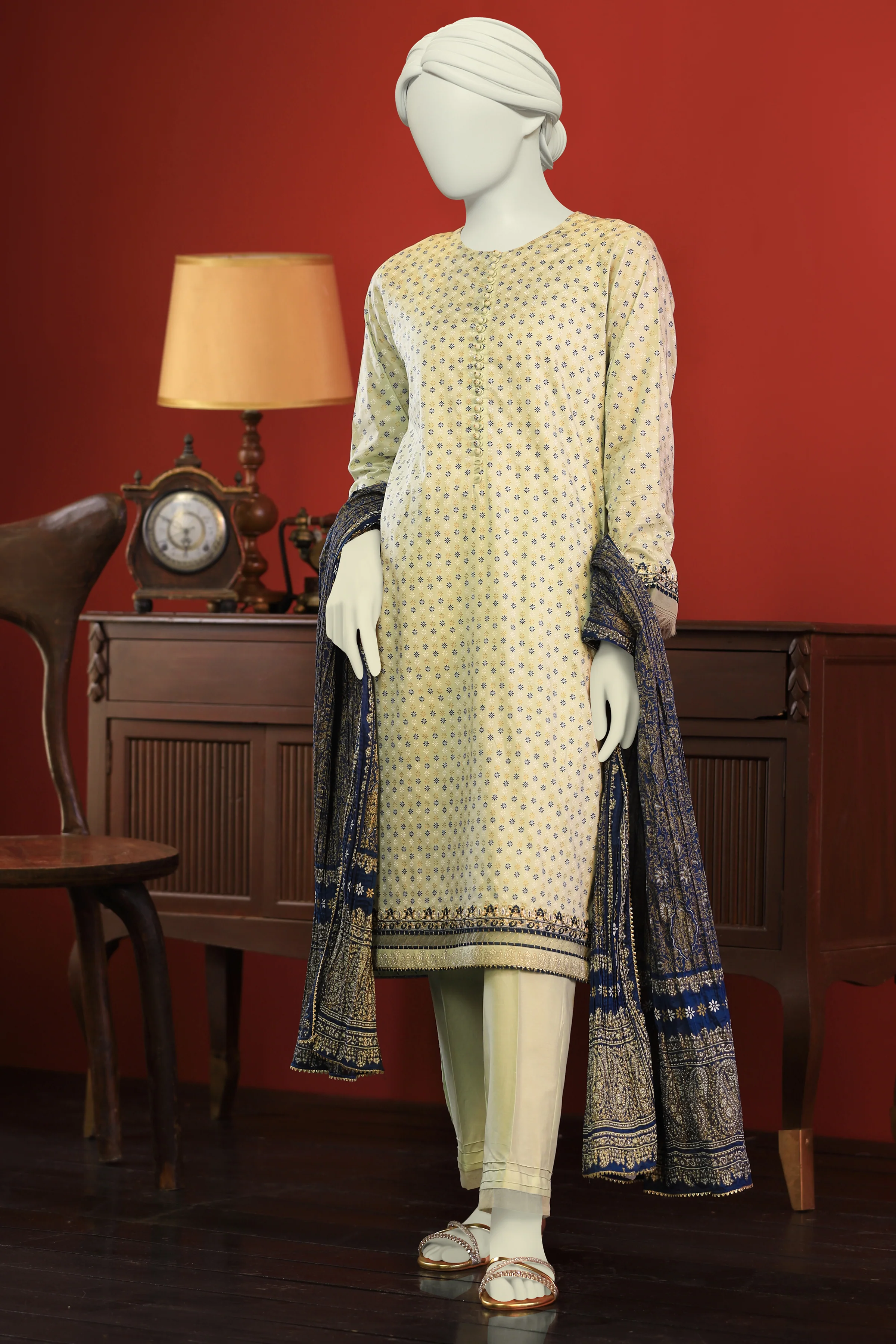 MULTICOLOR LAWN 3PC UNSTITCHED | CCW-3PSU-S-US-22-019/B ZEB-2