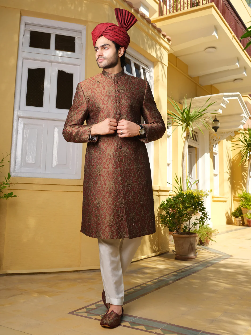 MAROON SHERWANI | AL-SW-US-115-R1/AM-379A
