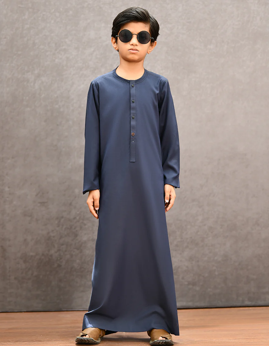 NAVY BLUE VISCOSE JUBBA | JC-JUBBA-US-44133/A22/JJ8402-CL