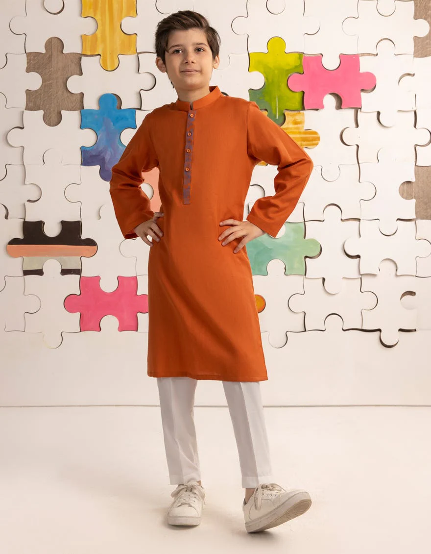 ORANGE COTTON KURTA | JCK-A-39179/S24/JJ9589-CL