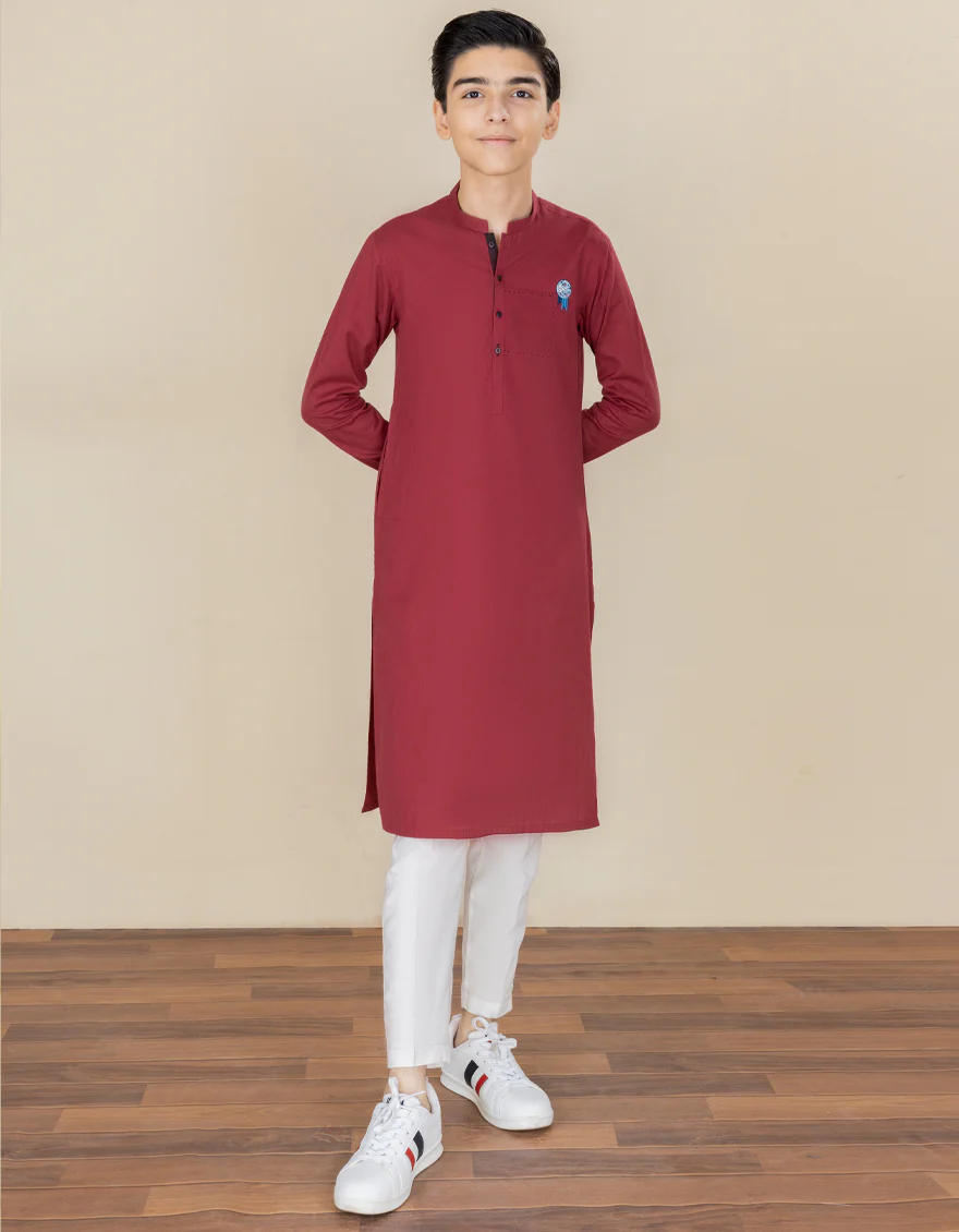 RED COTTON KURTA | JCK-A-US-38569/S22/JJ7636-CL