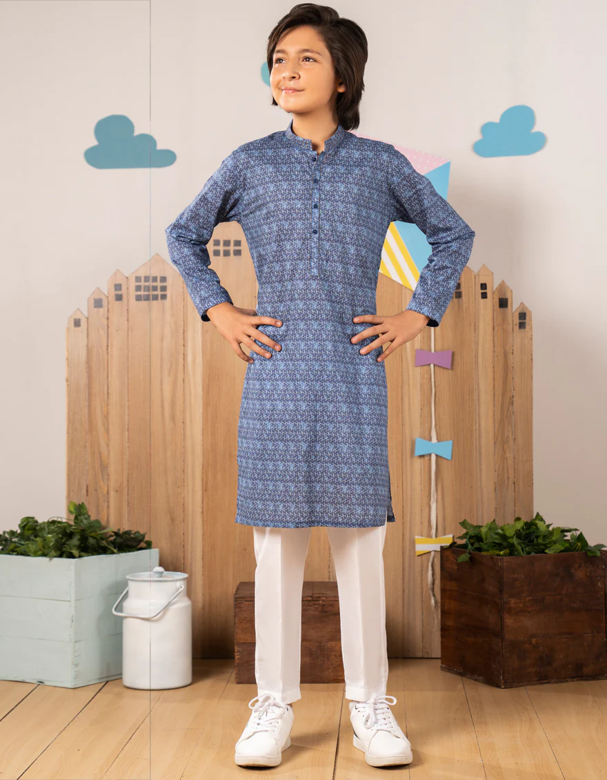 BLUE COTTON KURTA | JCK-S-46691/S25/JJ97