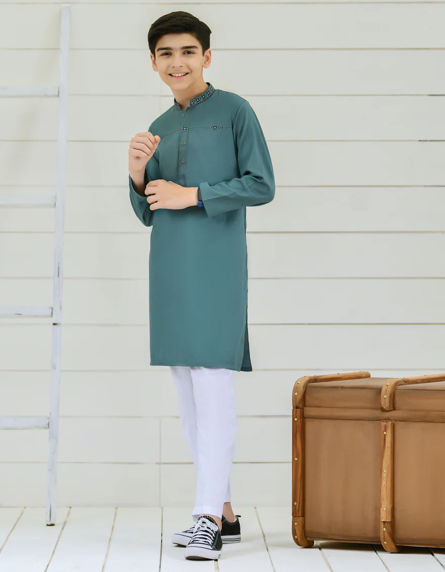 EMERALD GREEN COTTON KURTA | JCK-S-US-35921/S22/JJ8134-CL