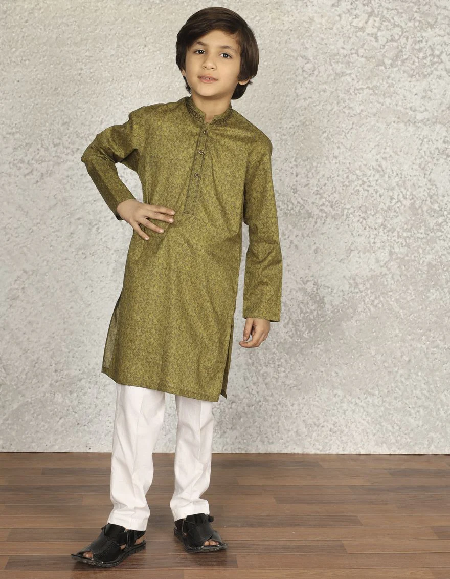 OLIVE GREEN KURTA | JCK-S-US-39299/S22/JJ7546-SF
